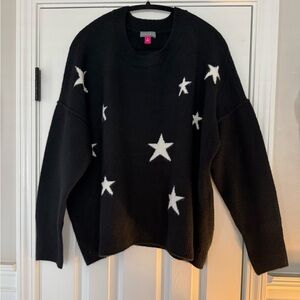 Vince Camuto Black with White Stars Sweater